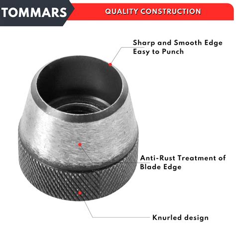 Tommars Hollow Punch Kit With Pin Point Punch Shaft Hole Punch Set