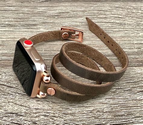 Boho Apple Watch Band Rustic Leather Iwatch Strap Multi Wrap Smart Watch Bracelet Wearable Tech