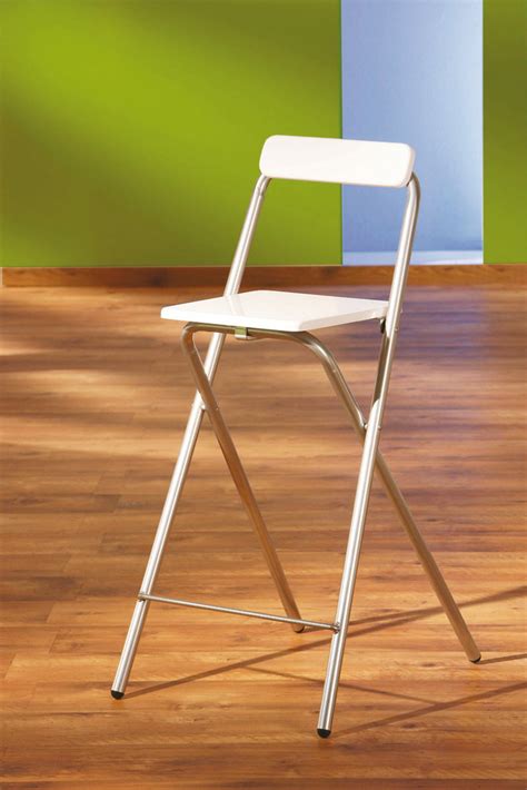 Tabouret De Bar Pliable Inet Blanc