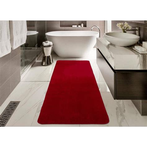 Ottomanson Softy Bath Rug Collection Washable Non Slip Rubberback Solid