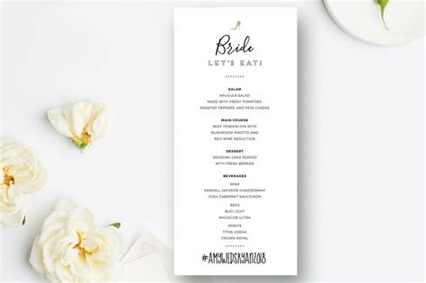 Editable Wedding Menu Templates – MasterBundles