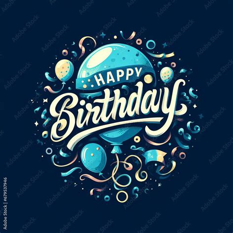 Vector Happy Birthday Design With Balloon Typography Letter And