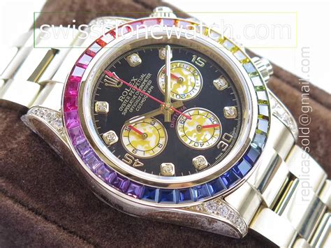 Replica Rolex Daytona Cosmograph Rainbow Rbow N Yellow Gold