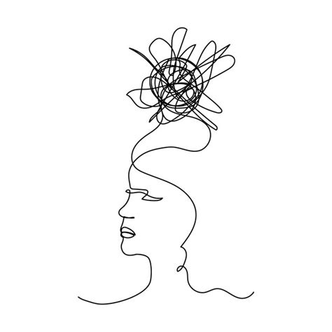 Premium Vector Continuous One Line Drawing Of A Woman With Confused