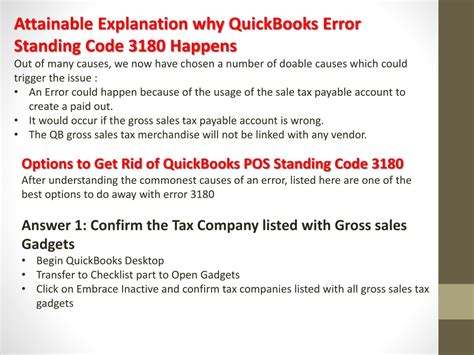 PPT Quick Ways To Get Rid Of QuickBooks Status Code 3180 PowerPoint