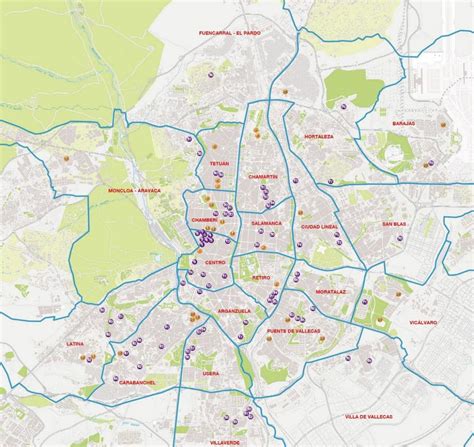 Madrid barrios mapa - Mapa de Madrid barrios (Espanha)