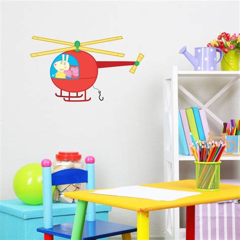 Peppa Pig helicopter wall sticker | Stickerscape