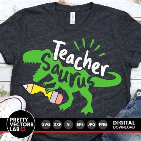 Teacher Saurus Svg T Rex Dinosaur Svg Funny Teacher Svg Kindergarten