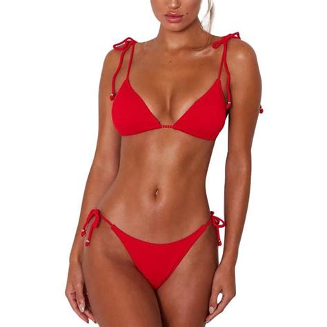 Jurebecia Summer Maillot De Bain Fendu Pour Femme Sexy Strap Bikini Set