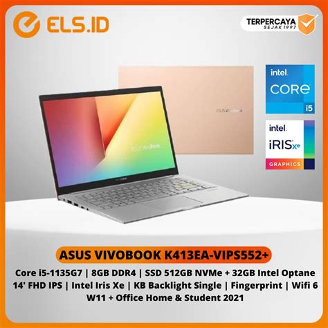 Jual Laptop Asus Vivobook K413EA VIPS552 Intel Core I5 1135G7 8GB