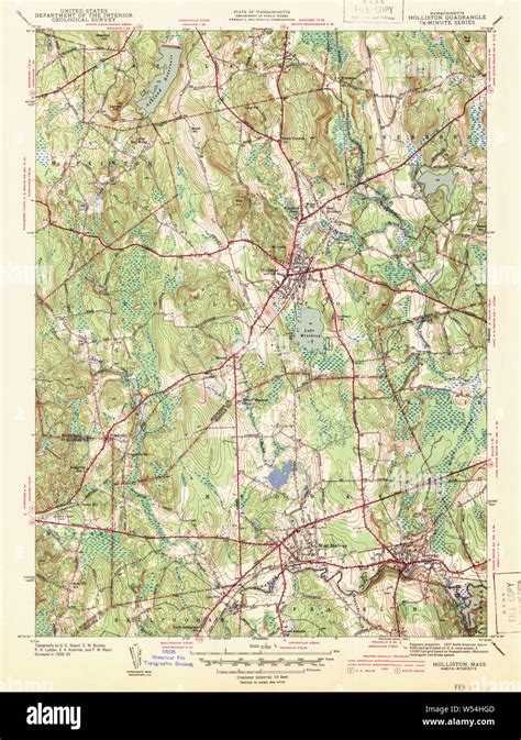 Massachusetts Usgs Historical Topo Map Ma Holliston