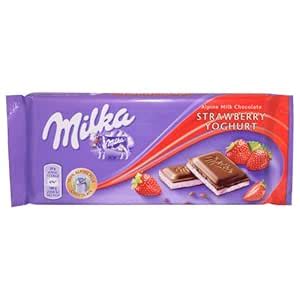 Amazon Milka Strawberry Yoghurt Milk Chocolate Bar G Pack Of