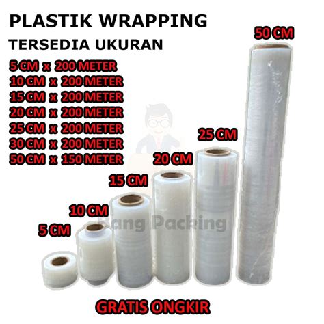 Jual Plastik Wrapping 5cm Wrapping 10cm Wrapping 15cm Wrapping 20cm