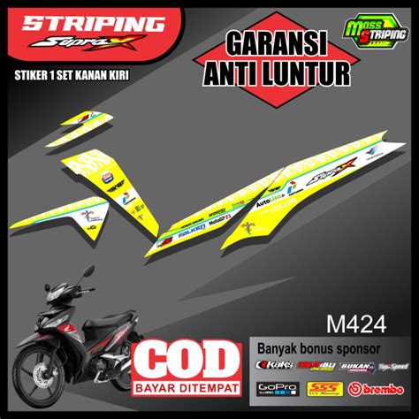 Striping Stiker Honda Supra X Fi Mandalika Kode M Stiker Sticker