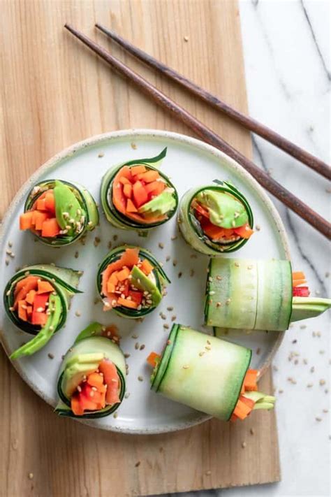 Cucumber Sushi Roll Healthy Vegan Snacks Sushi Rolls Cucumber Sushi