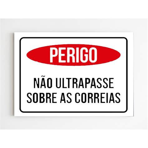 Kit 5 placas de aviso não ultrapasse sobre as correias mdf no Shoptime