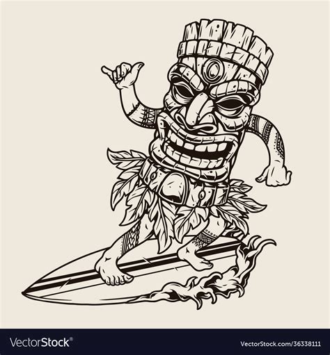 Tiki Mask Drawing