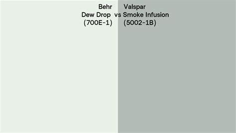 Behr Dew Drop 700E 1 Vs Valspar Smoke Infusion 5002 1B Side By Side