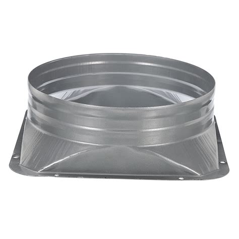 Uxcell 8 Inch Duct Connector Flange Square To Round Interface Metal Straight Pipe Air Duct