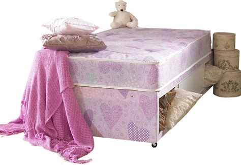 Just Beds Pink Princess Single Divan Bed Set Base And Mattress With Slider Storage 3x6 3