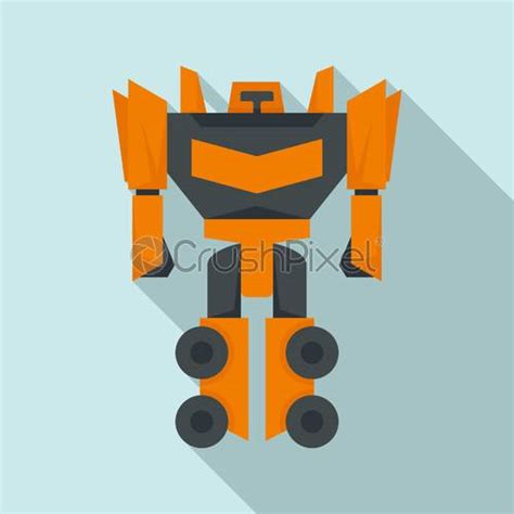 Robot Transformer Icon Flat Style Stock Vector 3828702 Crushpixel