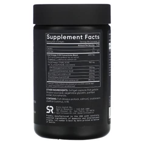 Sports Research Total Omega 3 Fish Oil Full Spectrum EPA DHA 120