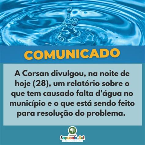 Corsan Falta De Agua Hoje - Corsan divulga relatório sobre o que tem causado falta d’água no ...