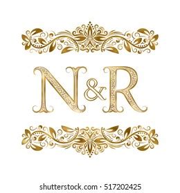 N R Vintage Initials Logo Symbol Stock Vector Royalty Free