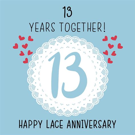 13th Wedding Anniversary Card Lace Anniversary Uk Office