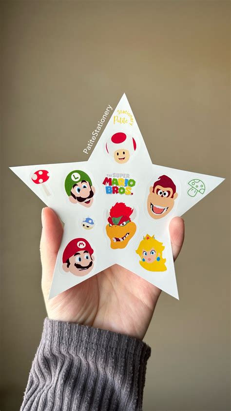 The Super Mario Brothers Star Sticker Sheet - Etsy