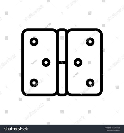 Door Hinge Icon Black Contour Linear Stock Vector Royalty Free