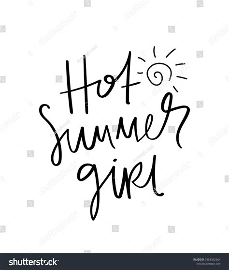 Hot Summer Girl Slogan Text Sun Stock Vector Royalty Free Shutterstock