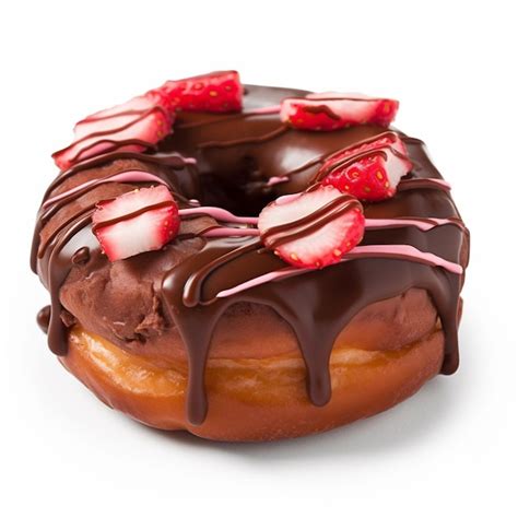 Premium Ai Image A Chocolate Donut With Strawberries On Top