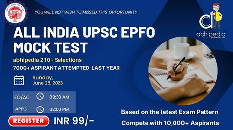 Upsc Epfo Exam All India Mock Test Epfo All India Test Apfc