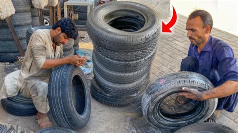 Restoration Of Old Tires At Local Tyre Repair Shops Amazing Technique