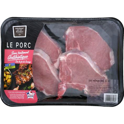 Viande De Porc C Te De Porc Premi Re Avec Os Carrefour La Barquette