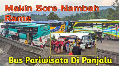 Pesona Bus Pariwisata Di Parkiran Wisata Ziarah Situ Lengkong Panjalu