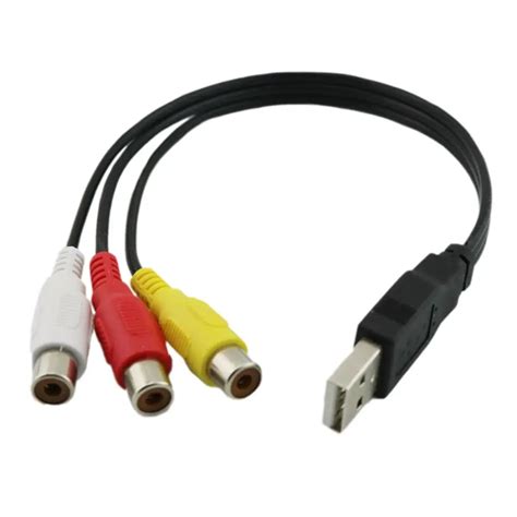 Adaptador Usb Macho A Rca Hembra Convertidor De Audio Y V Deo Av A V