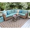 Leisure Made Dalton 5 Piece Wicker Outdoor Sectional Set With Blue