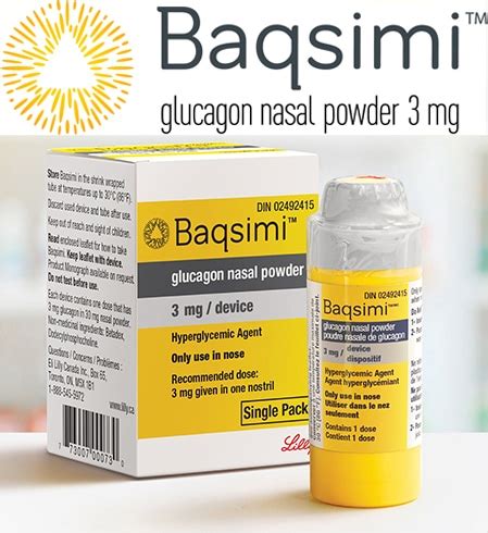 Baqsimi Glucagon Nasal 3mg DIN 02492415 - Diabetes Depot