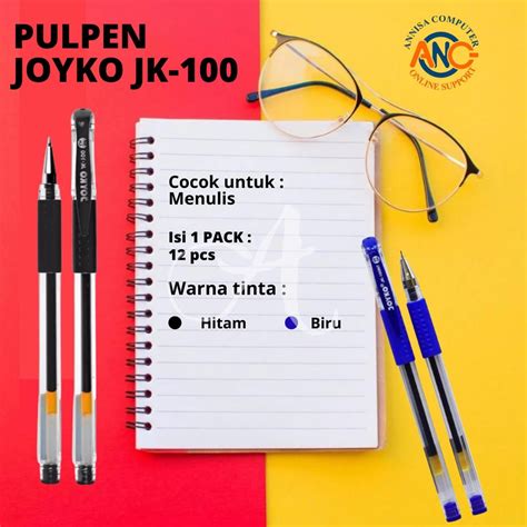 Jual PULPEN JOYKO JK 100 BALPOINT GEL PEN 1 Box Isi 12 Pcs