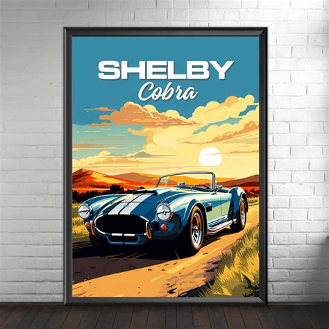 Shelby Cobra Poster Shelby Cobra Print 1960s Car Print Car - Etsy