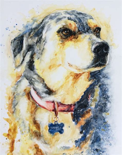 TBD Aquarellmalerei Aquarell Tier Hund Von Ganna Kunstnet