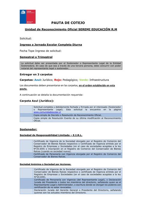 PDF PAUTA DE COTEJO Metropolitana Mineduc Cl PROYECTO EDUCATIVO