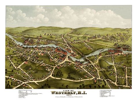 Beautifully Restored Map Of Westerly Rhode Island From 1877 Knowol