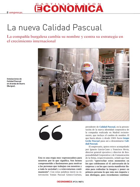 Calidad Pascual En Castilla Y Le N Econ Mica Pdf