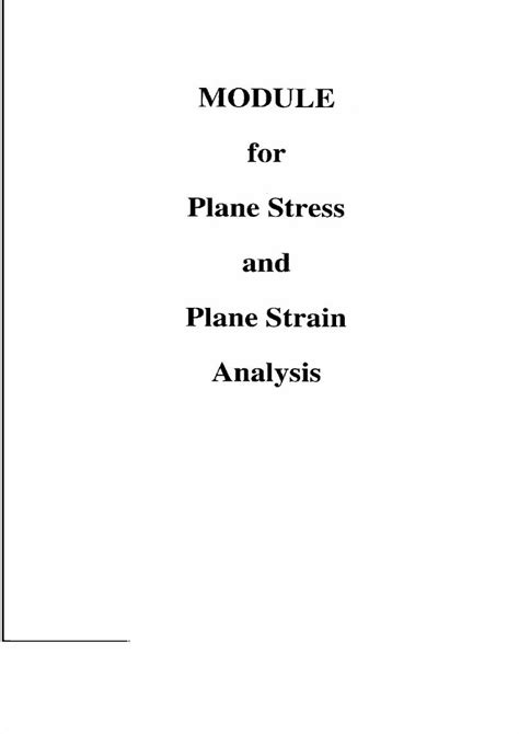 Pdf Plane Stress Vs Plane Strain Dokumentips