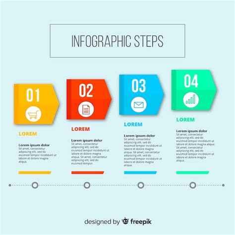 Free Vector Colorful Infographic Steps With Flat Design