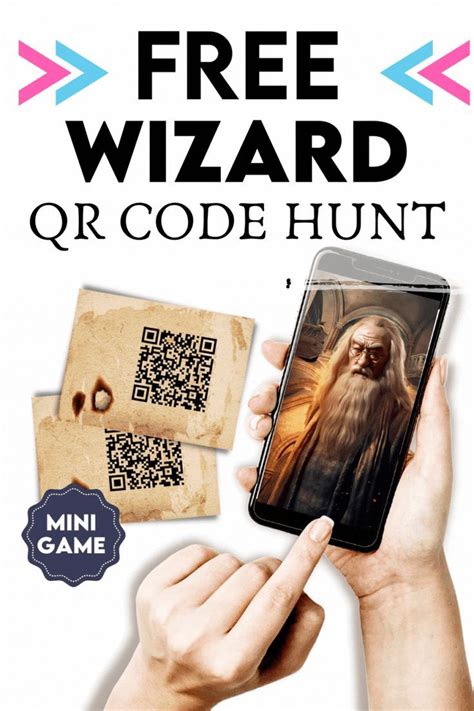 A Hand Holding A Phone With The Text Free Wizard Qr Code Hunt