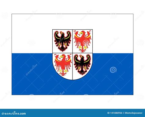 Flag Of The Italian Region Of Trentino South Tyrol Stock Vector